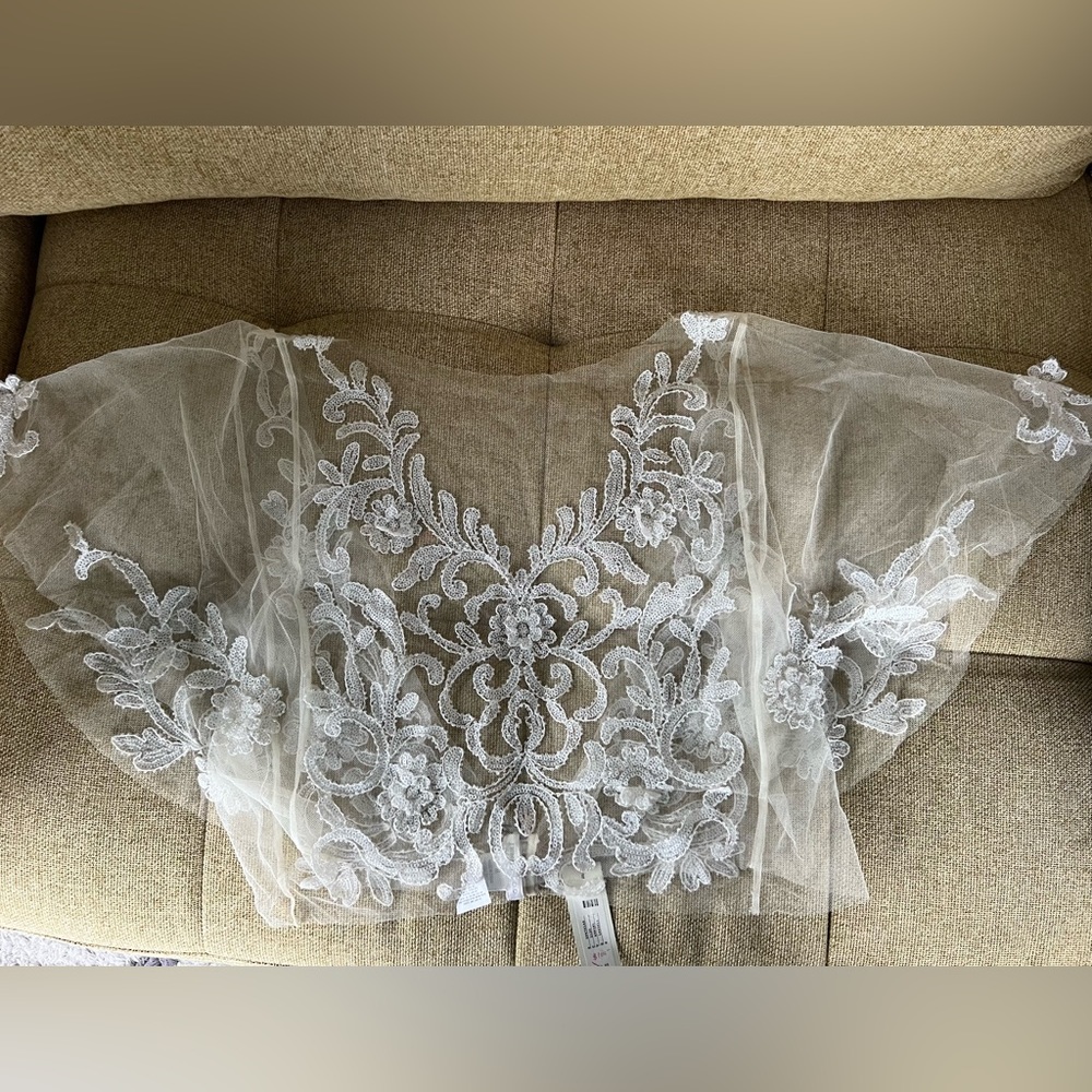 Bride or formal wear ~ sheer coverlet cape Jenny Yoo Collection for BHLDN